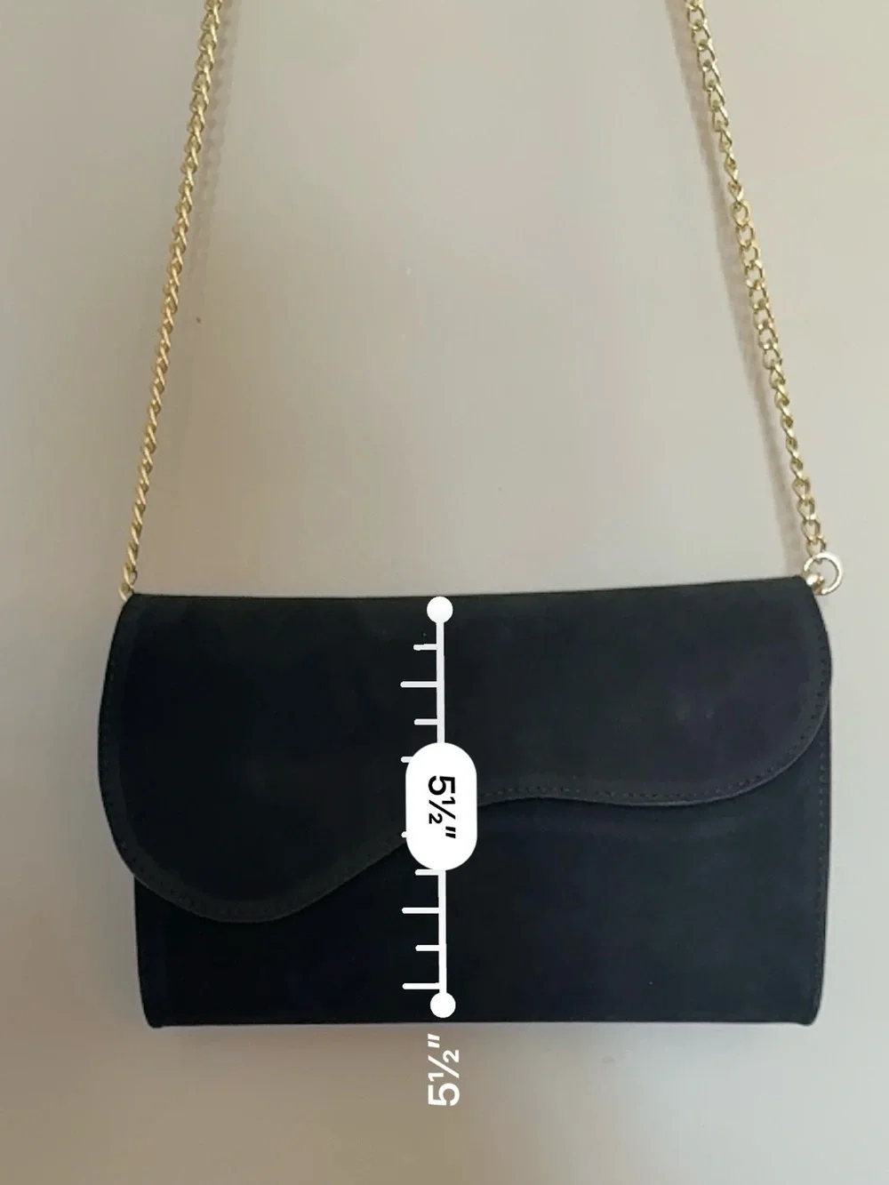 Persaman New York Dora Suede Clutch with Gold Chain - Never Used